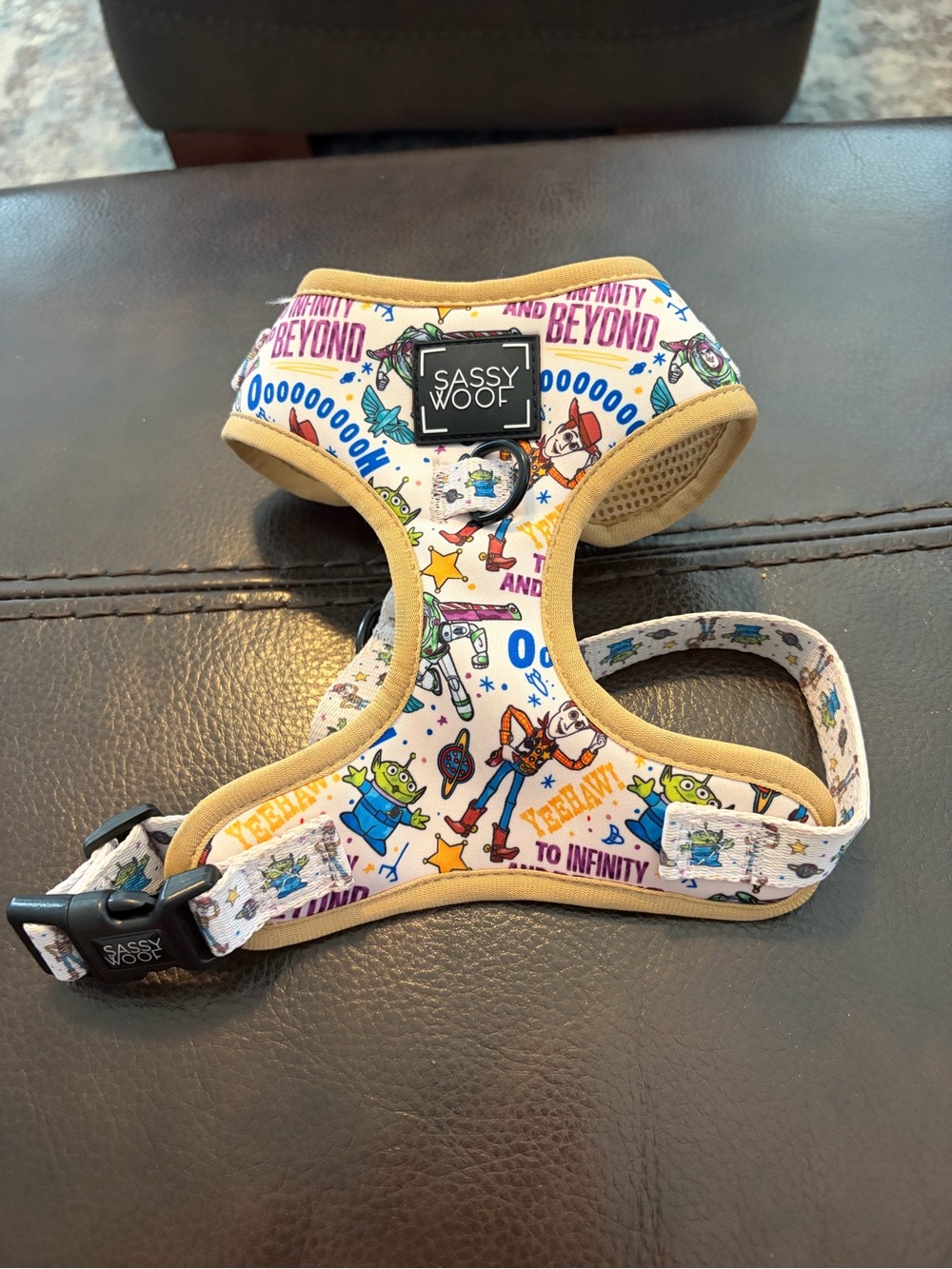 Sassy Woof Toy Story Dog Harness - Yellow Trim- XXS